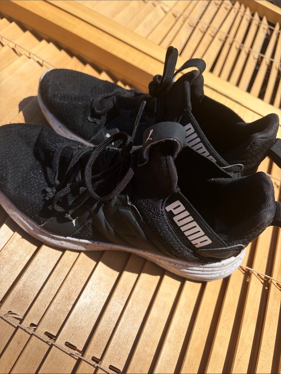 Puma Shoes - Puma Black Athletic Sneakers with White Speckled Soles